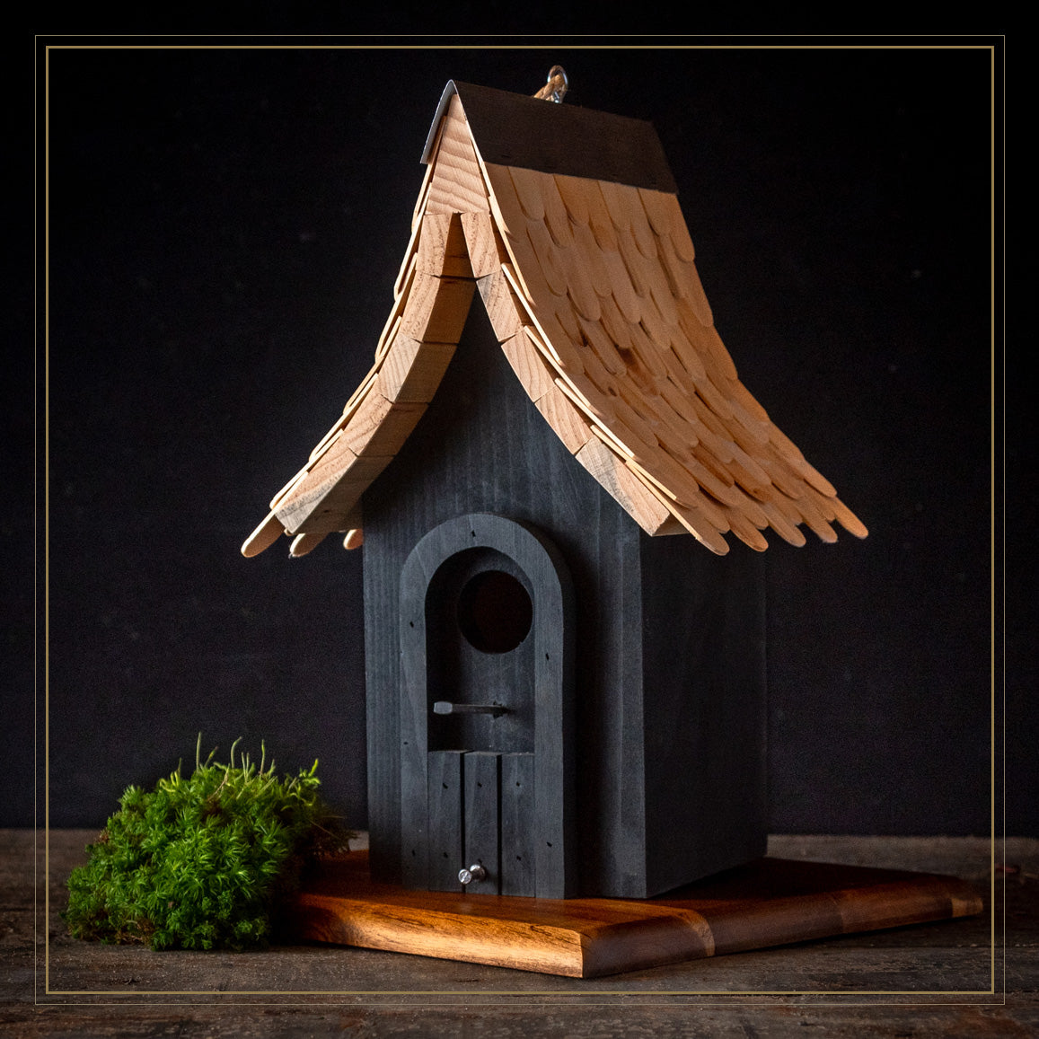 Handmade black bird house