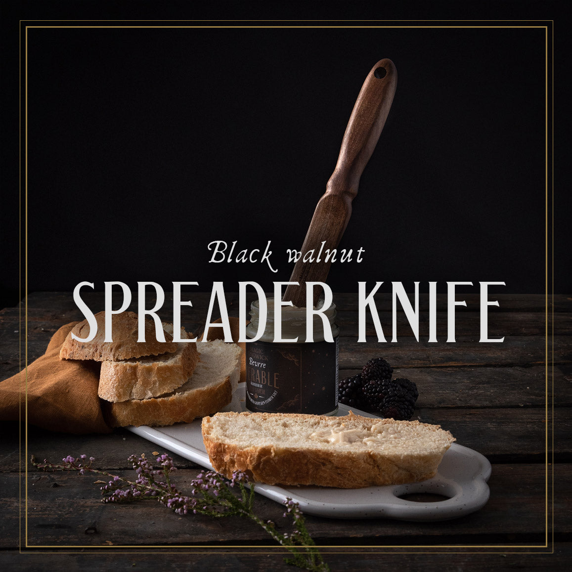 Black walnut spreader knife